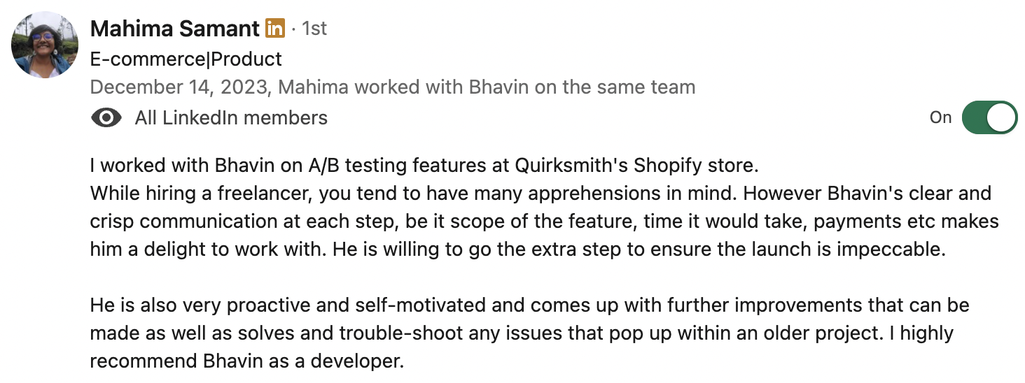 Mahima Samant review